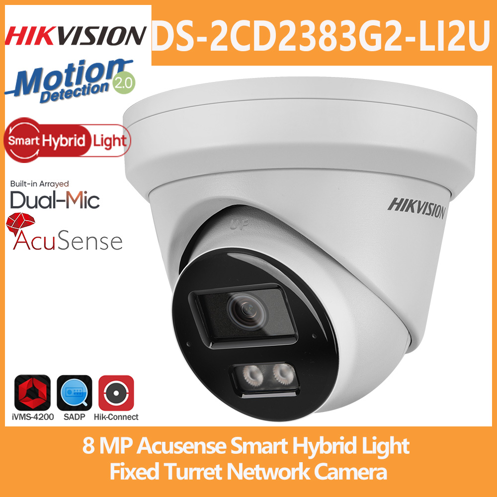 Outdoor Lighting No Electricity - Câmera IP Hikvision 8MP DS-2CD2383G2-LI2U Smart