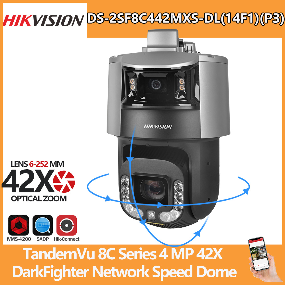 Outdoor Lighting No Electricity - Câmera PTZ Hikvision DS-2SF8C442MXS-DL(14F1)(P3) TandemVu Série