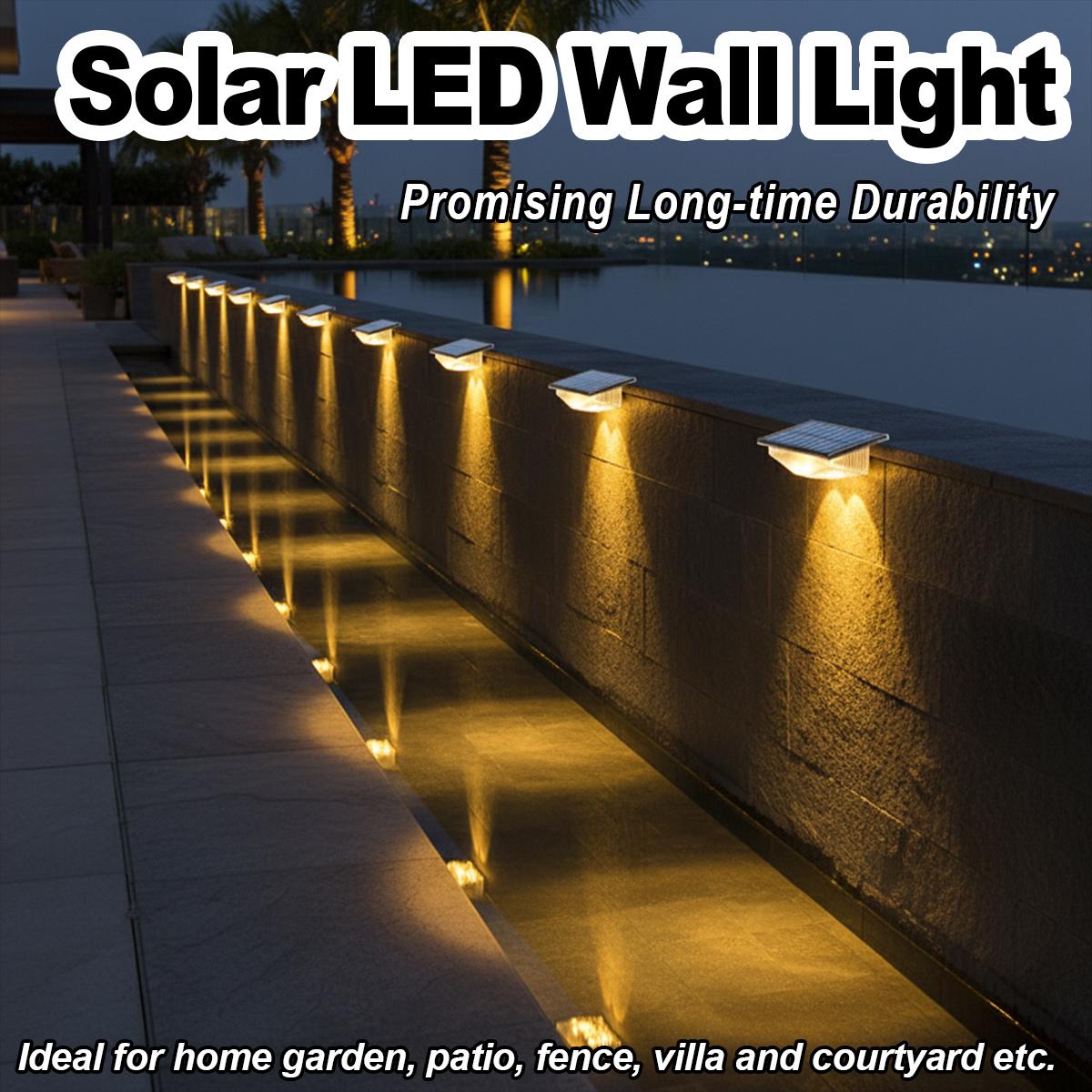 Outdoor Yard Lighting Fixtures - 4 Luminárias Solares para Cerca com