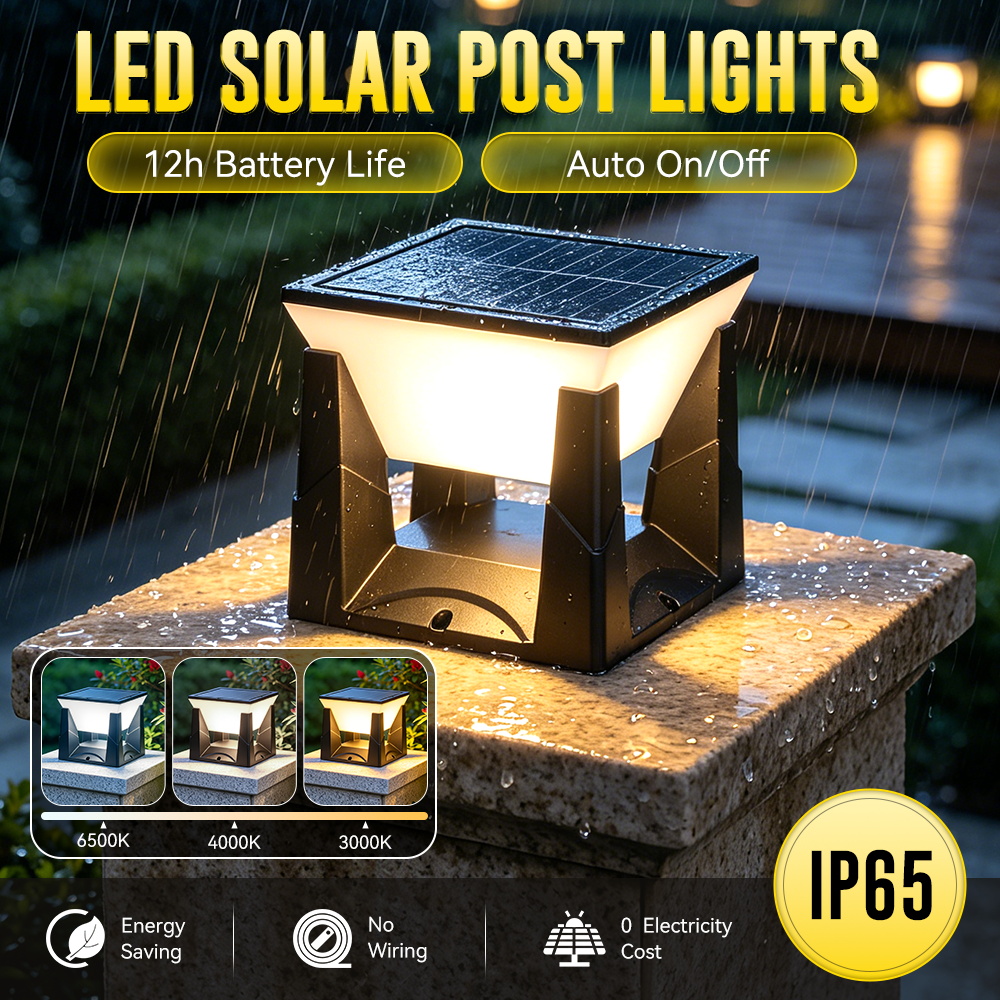Outdoor Yard Lighting Fixtures - Luz Solar de Poste em 3