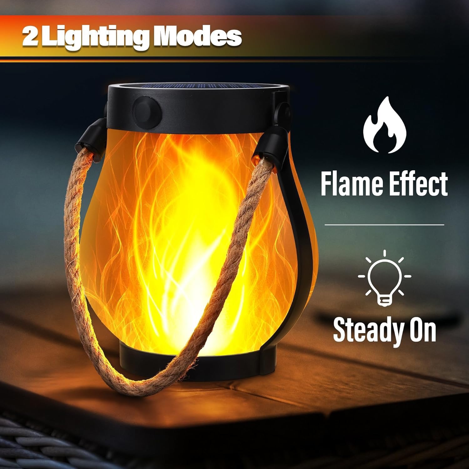 Fire Torch Solar - Lanterna Solar Tipo Corda com Carregamento