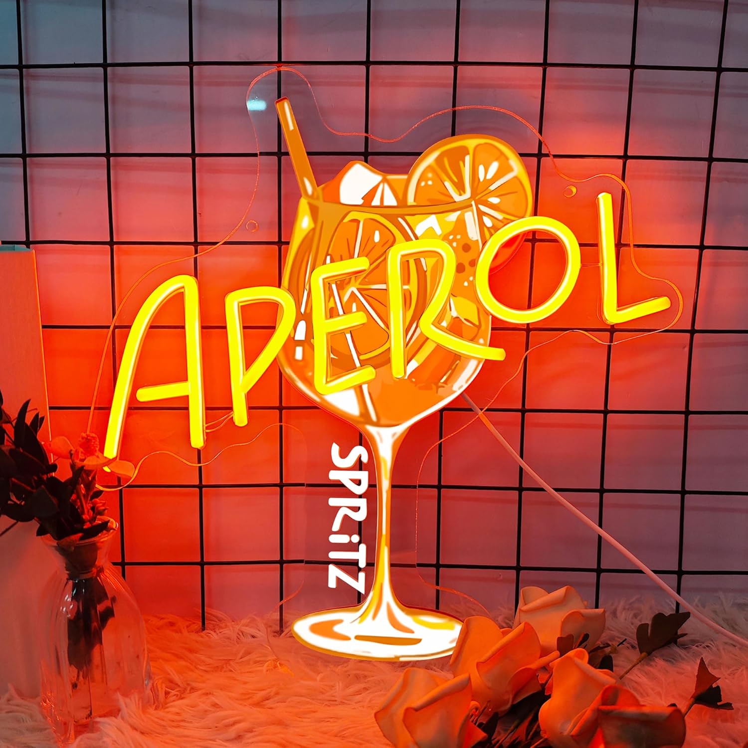 Outdoor Lighting Restaurant - Letreiro Neon LED Laranja/Aperol Spritz para