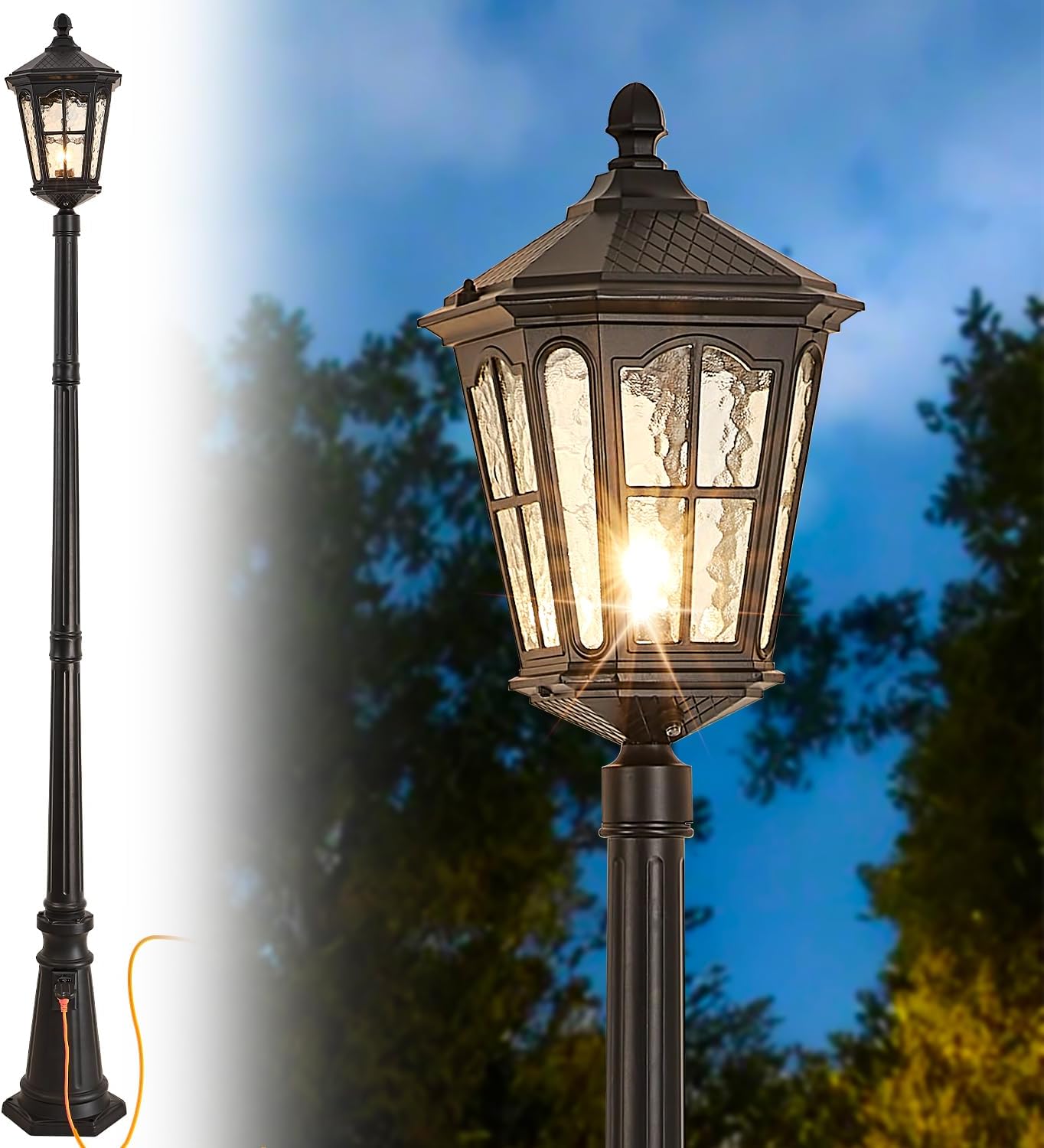 Outdoor Yard Lighting Fixtures - Luminária de poste externa à prova