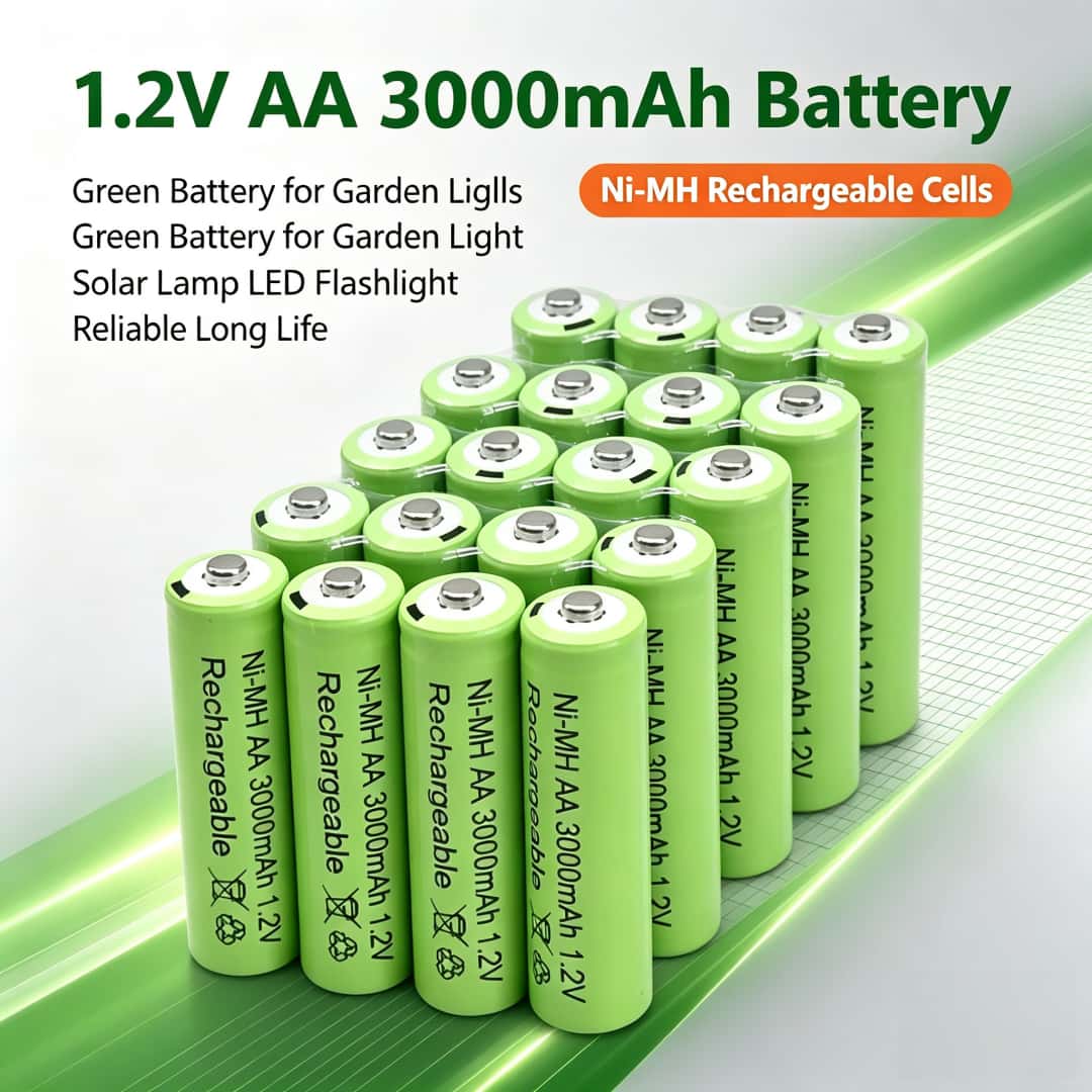 Fire Torch Solar - 2-100PCS Baterias Recarregáveis NiMH 1.2V AA