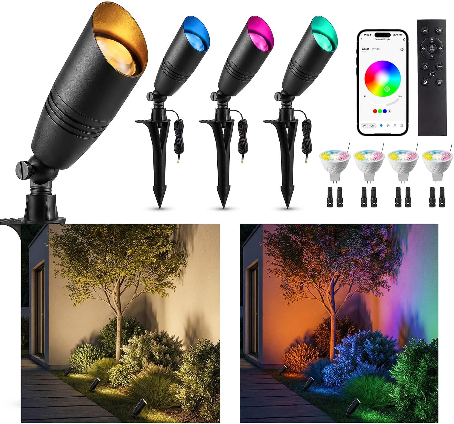 Outdoor Lighting Voltage - Refletores de Paisagismo RGBCW de Baixa