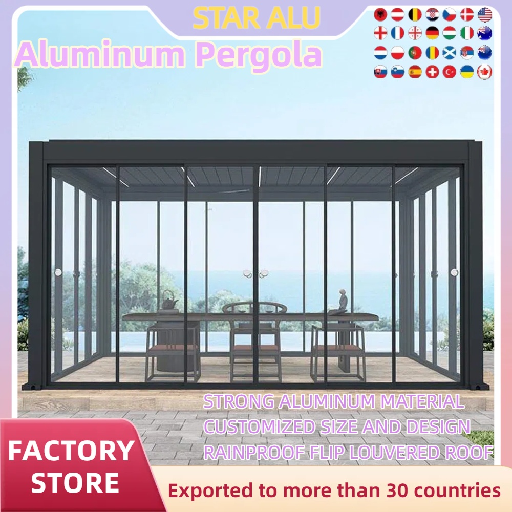Outdoor Lighting Restaurant - Pérgola Bioclimática de Alumínio com Vidro