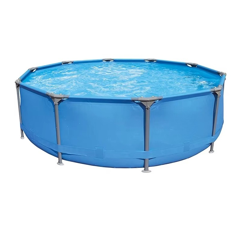 Outdoor Lighting Around Pool - Piscina redonda azul claro de 3,05m