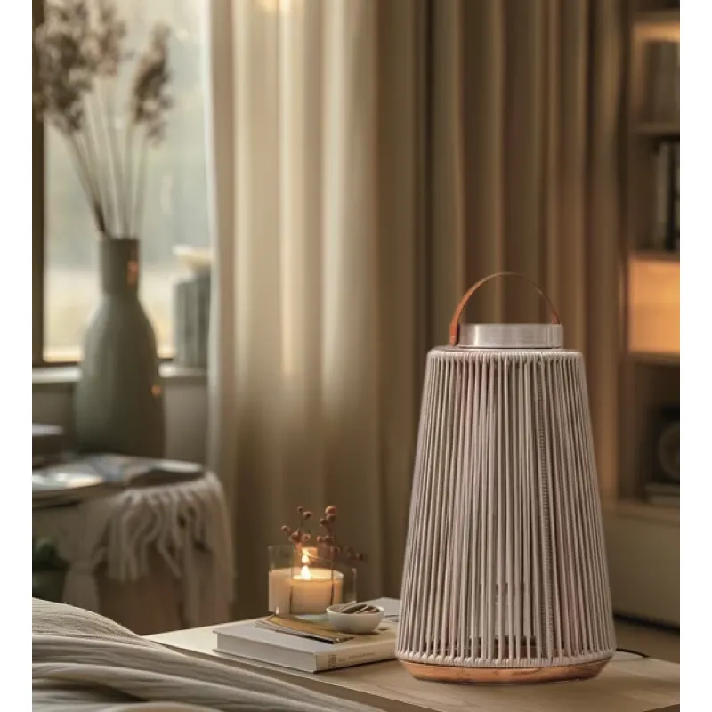 Outdoor Yard Lighting Fixtures - Luminária Solar Portátil de Rattan Estilo