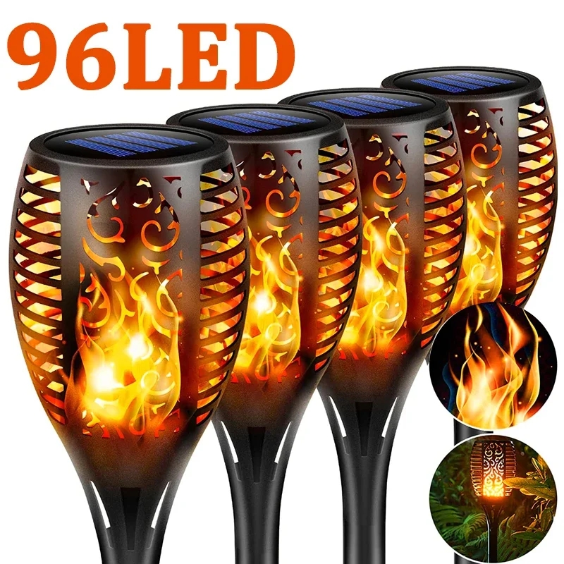 96 LED Luzes de tocha solar ao - Fire Torch Solar avaliação e preço