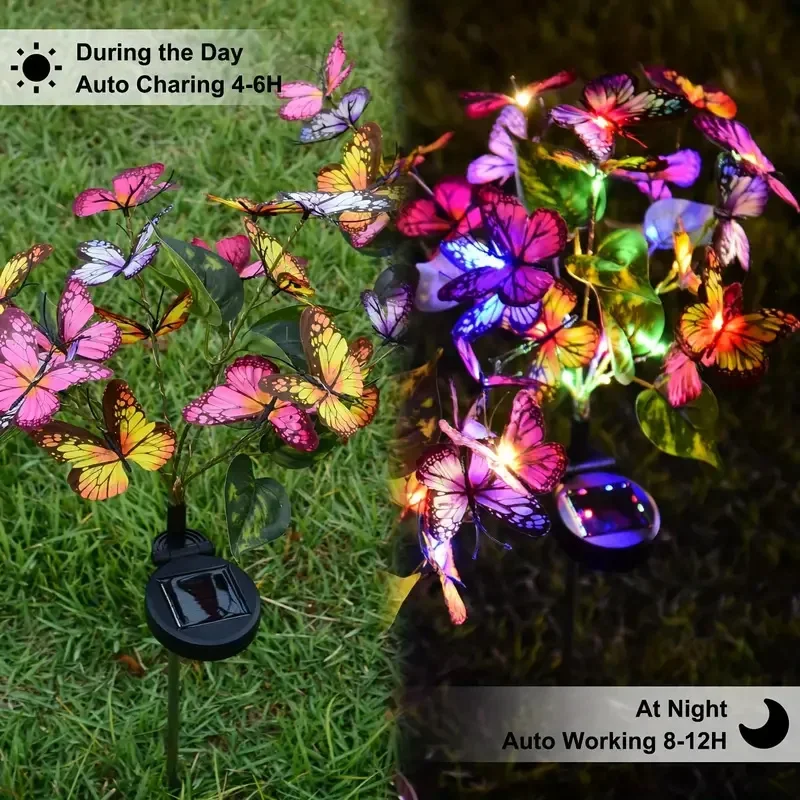 Solar led borboleta luzes do j - Outdoor Lighting For Gazebo avaliação e preço