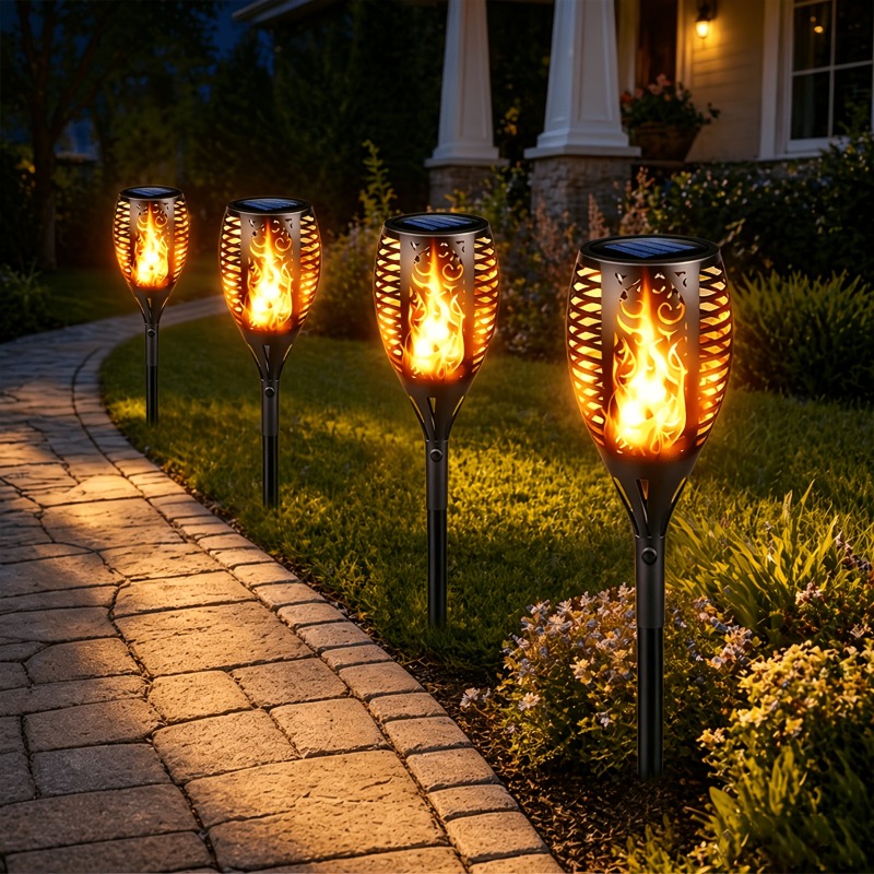 Pacote com 1/2/4 Luzes LED Sol - Fire Torch Solar avaliação e preço