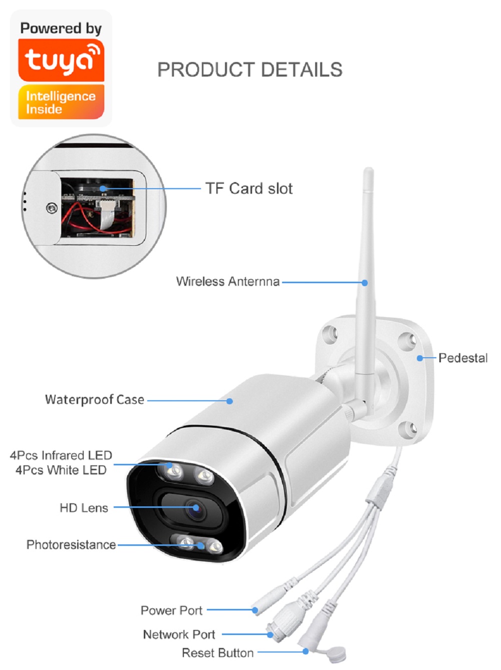 Câmera IP Bullet Externa Tuya  - Outdoor Lighting No Electricity avaliação e preço