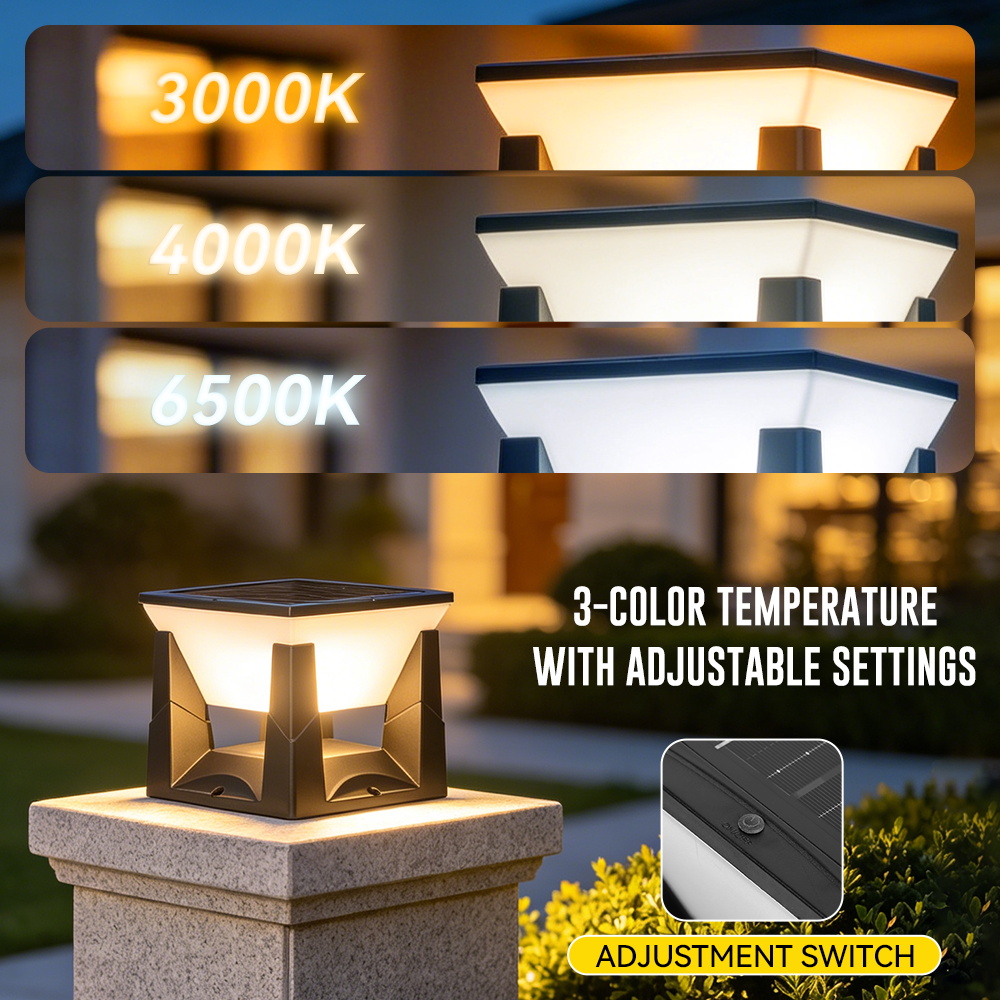 Luz Solar de Poste em 3 Cores, - Outdoor Yard Lighting Fixtures avaliação e preço