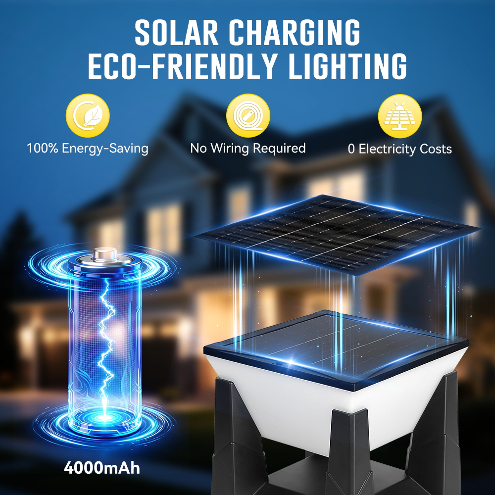 Luz Solar de Poste em 3 Cores, - Outdoor Yard Lighting Fixtures avaliação e preço