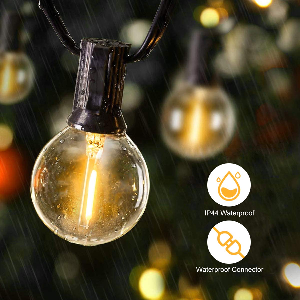 25ft 50ft g40 luzes de fadas a - Outdoor Lighting For Gazebo avaliação e preço