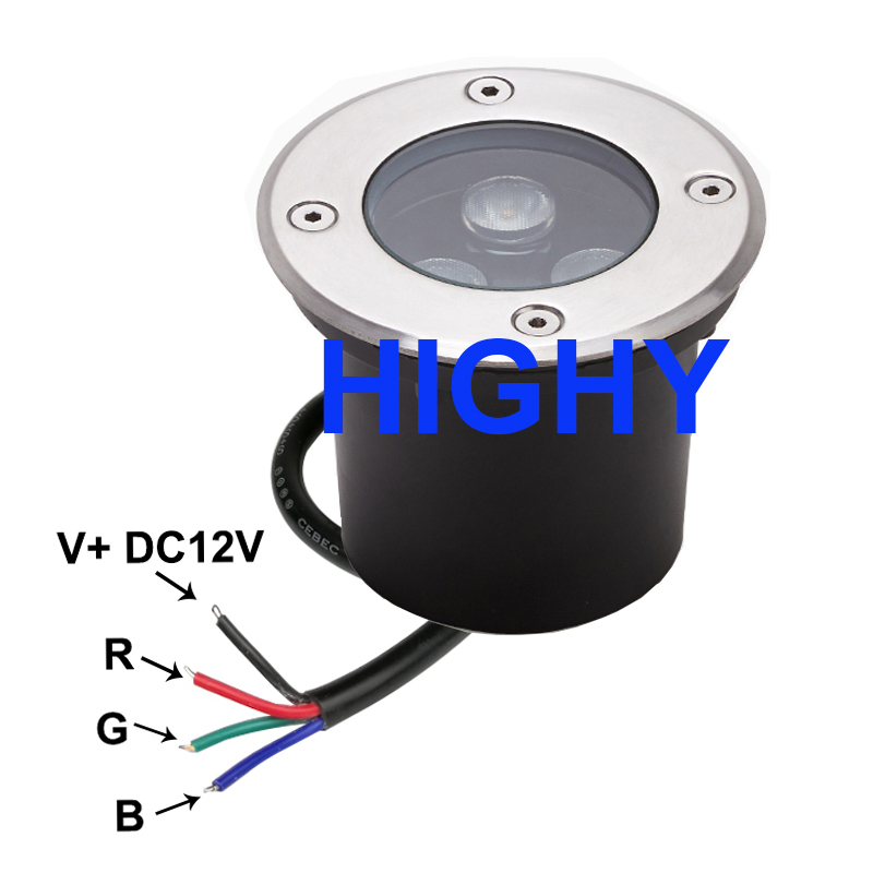 4 fios rgb led luz subterrânea - Outdoor Lighting Underground Wiring avaliação e preço