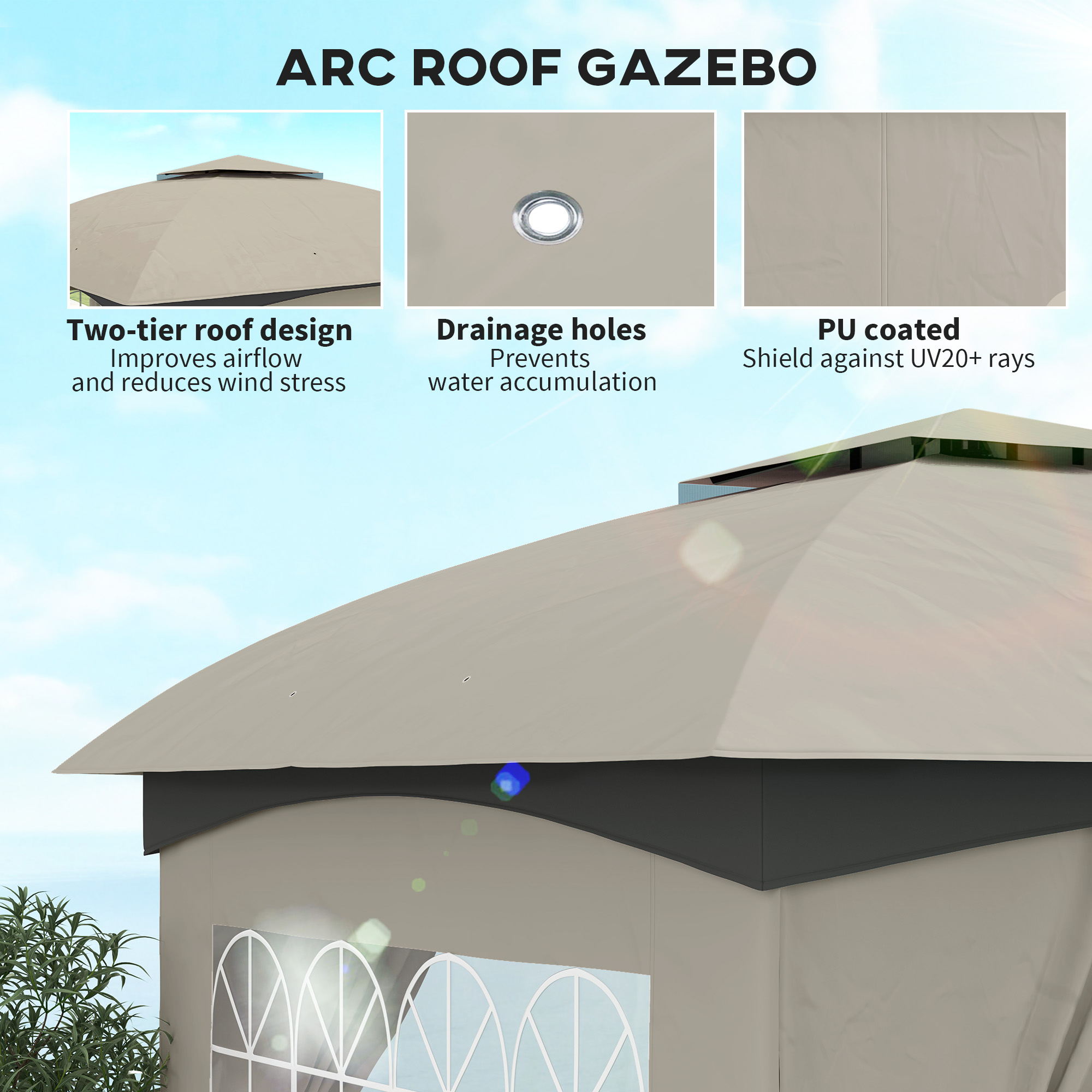 Gazebo Externo de 11' X 11' co - Outdoor Lighting For Gazebo avaliação e preço