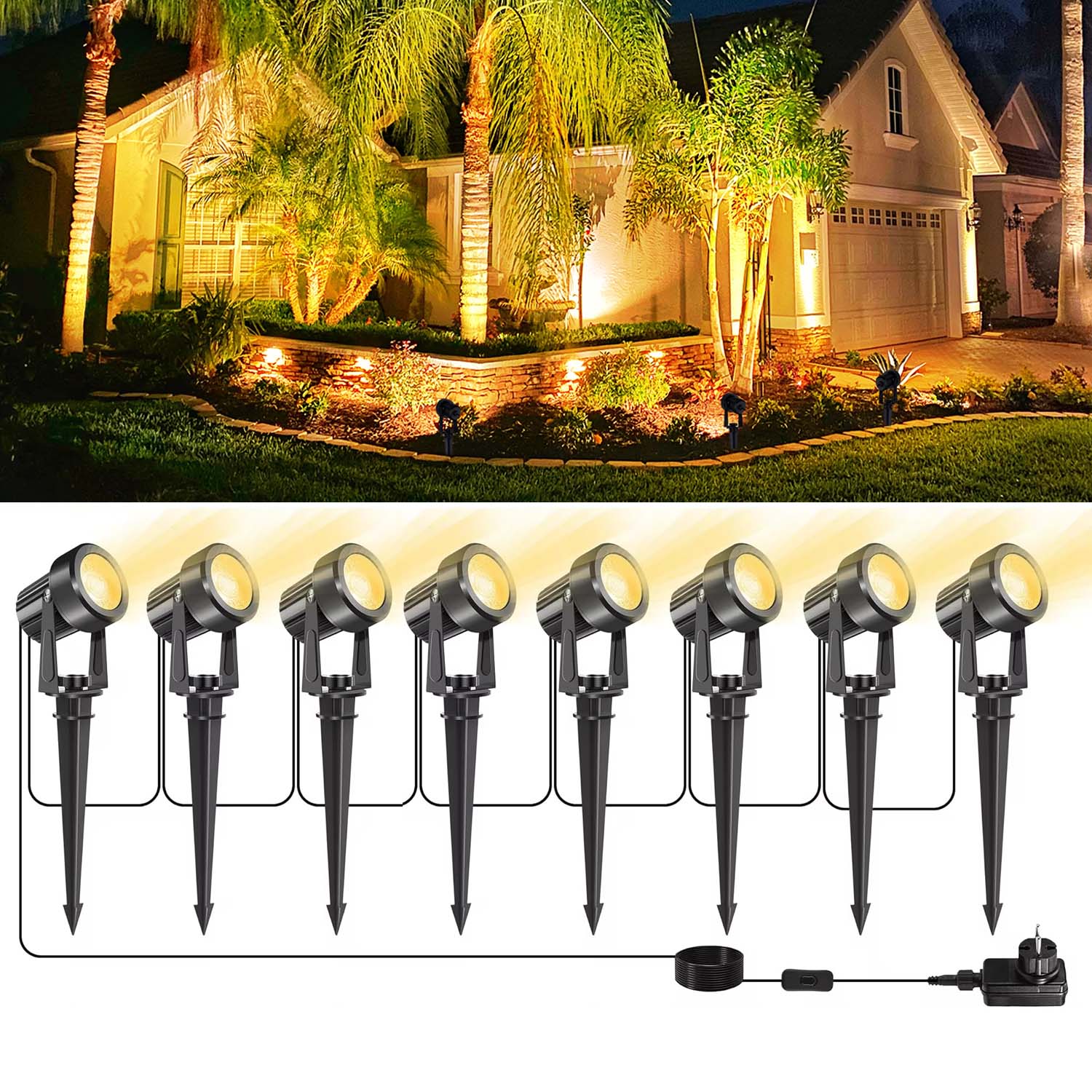 4/6/8leds 3000k holofote ao ar - Outdoor Lighting Voltage avaliação e preço