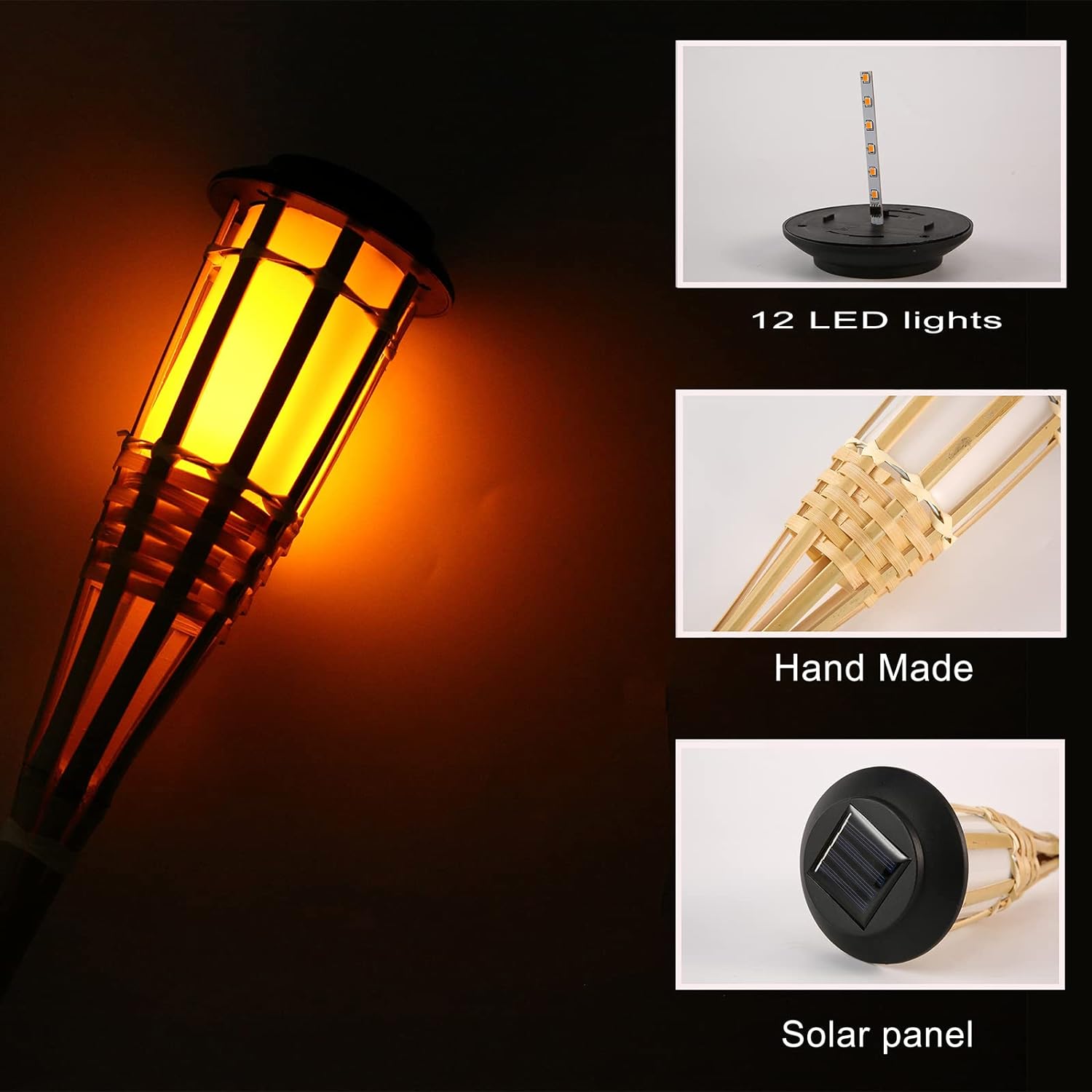 Lâmpadas solares led efeito ch - Fire Torch Solar avaliação e preço